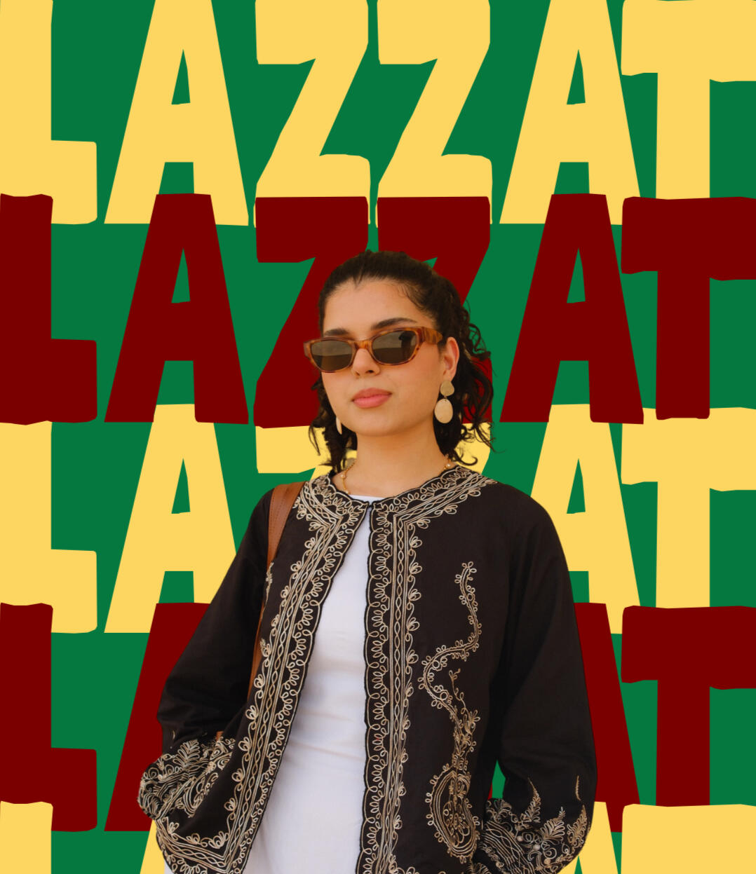 photo of nid, the host of lazzat supper club against a backdrop of the te